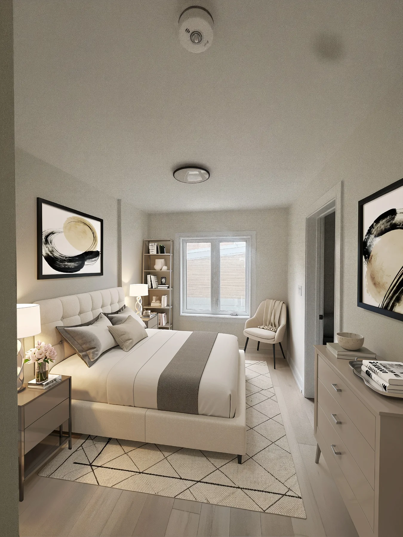 Modern staged bedroom