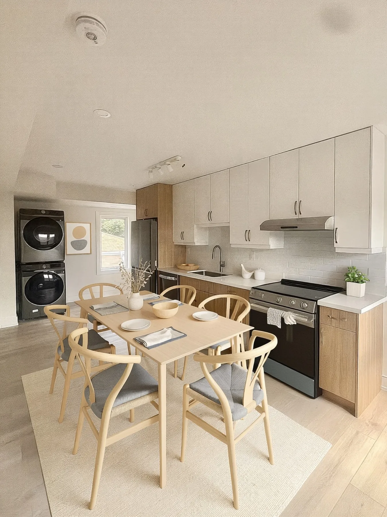 Modern kitchen and dining space